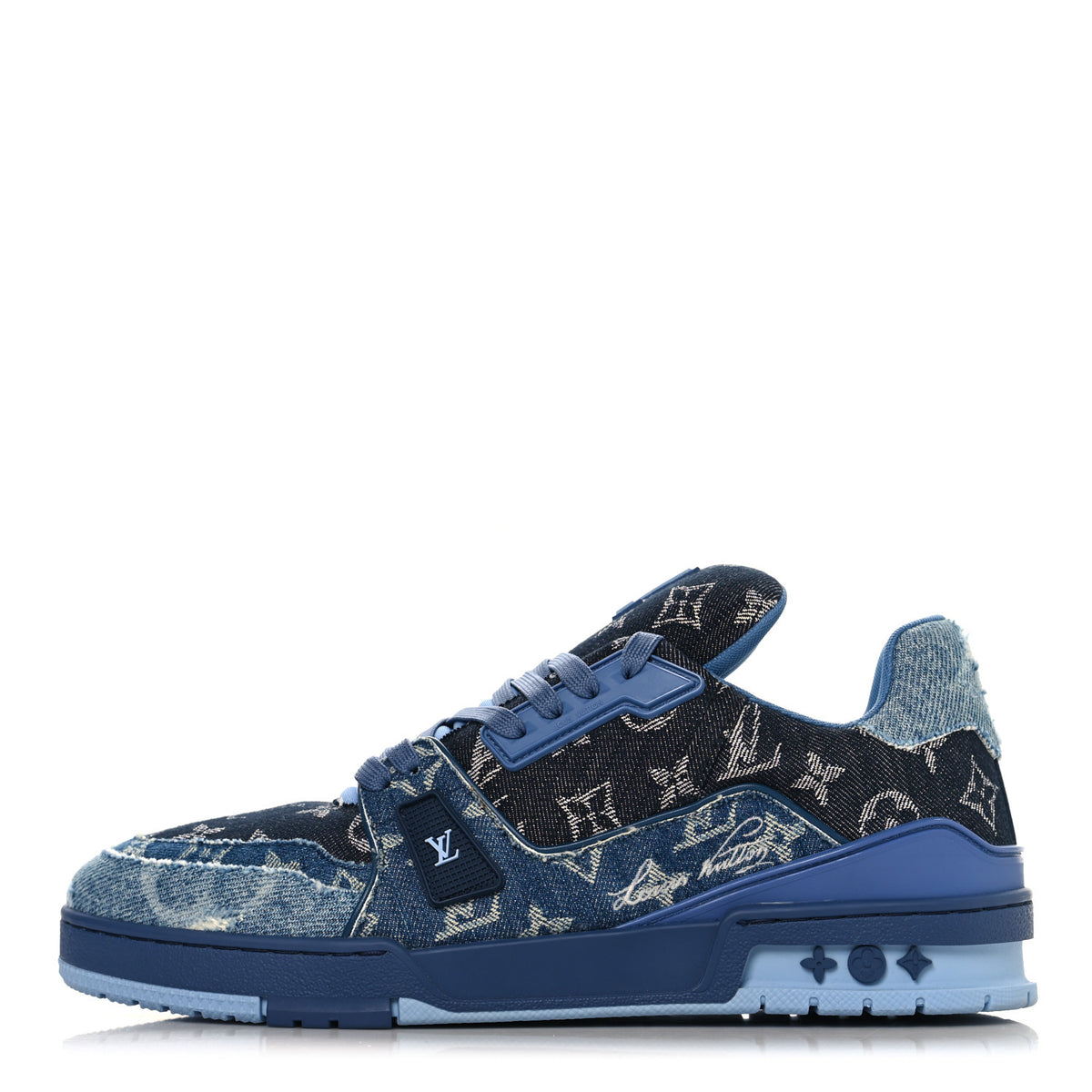Louis Vuitton Monogram Denim Mens LV Trainer Sneakers 9.5 Blue 1 of 9