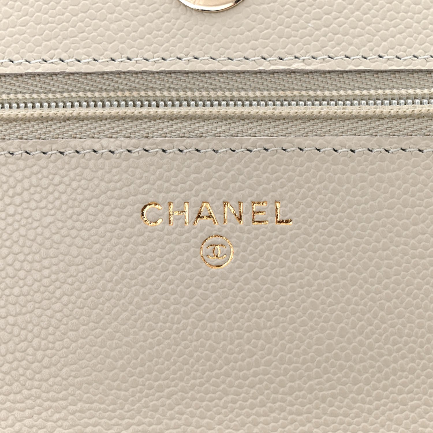 Chanel Caviar Quilted Wallet On Chain WOC Light Gray 6 of 12