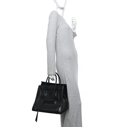 Celine Grained Calfskin Medium Phantom Luggage Black 2 of 14
