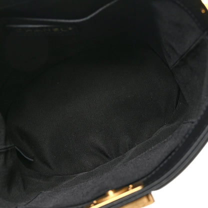 Chanel Calfskin Quilted Boy Bucket Bag Black 5 of 10