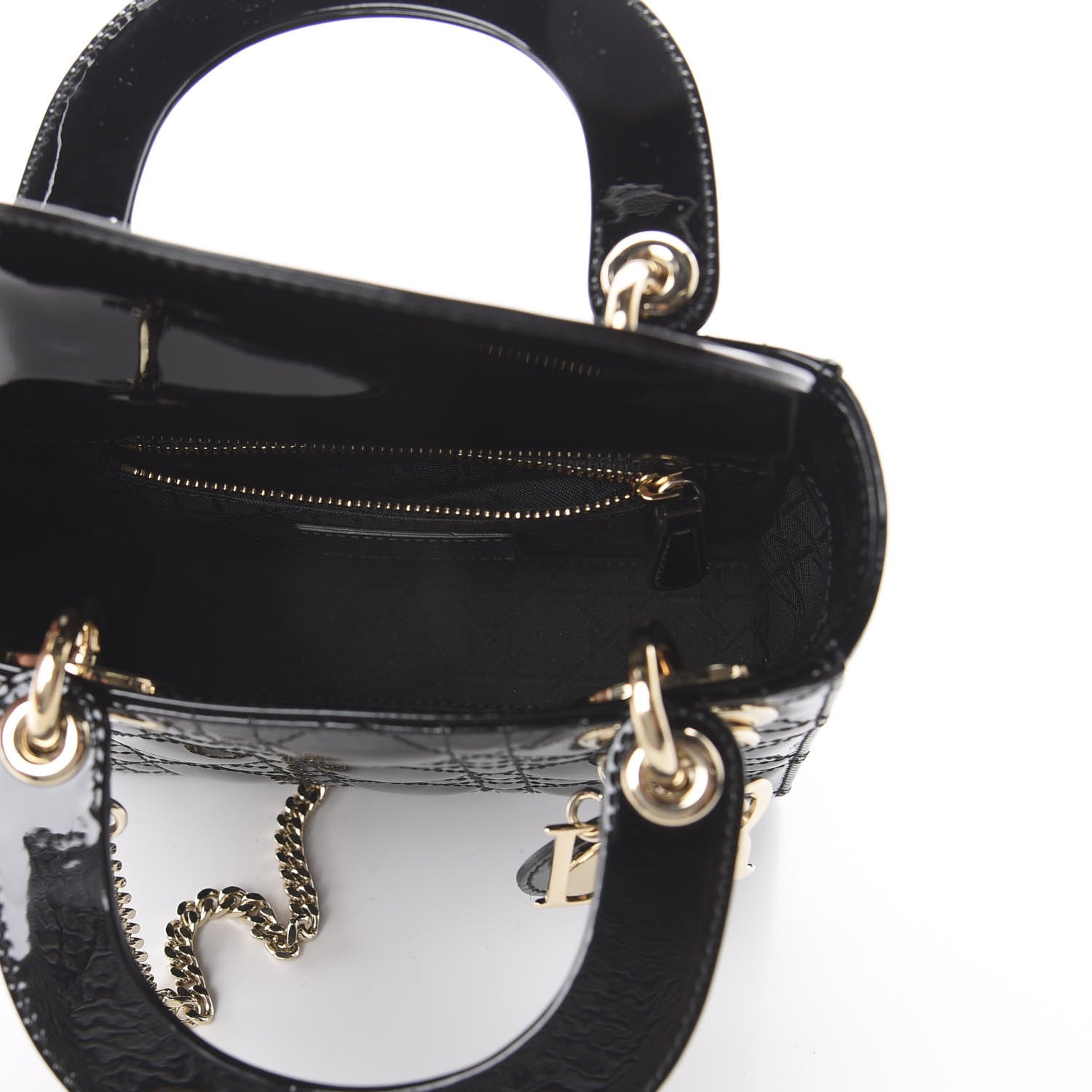 Christian Dior Patent Cannage Mini Lady Dior Black 4 of 8