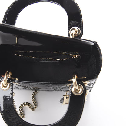Christian Dior Patent Cannage Mini Lady Dior Black 4 of 8