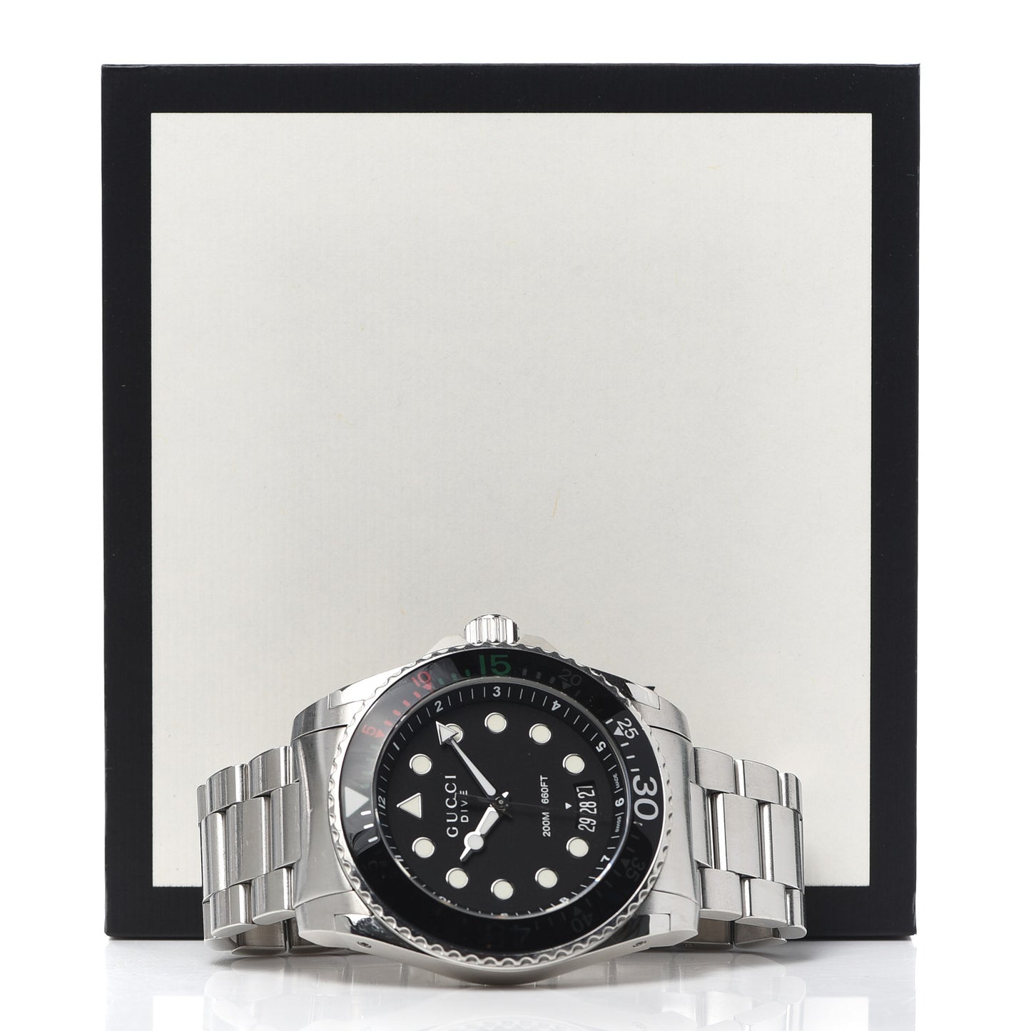 Stainless Steel 45mm Dive GMT Quartz Watch Black