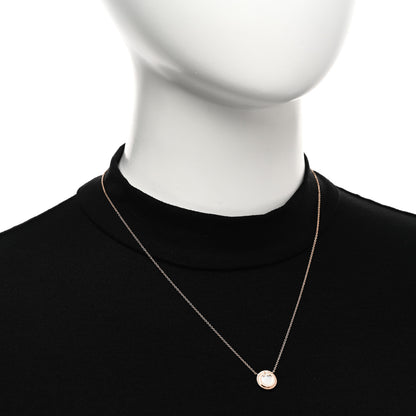 Tiffany 18K Rose Gold Diamond Mother of Pearl Small T Circle Pendant Necklace 2 of 5