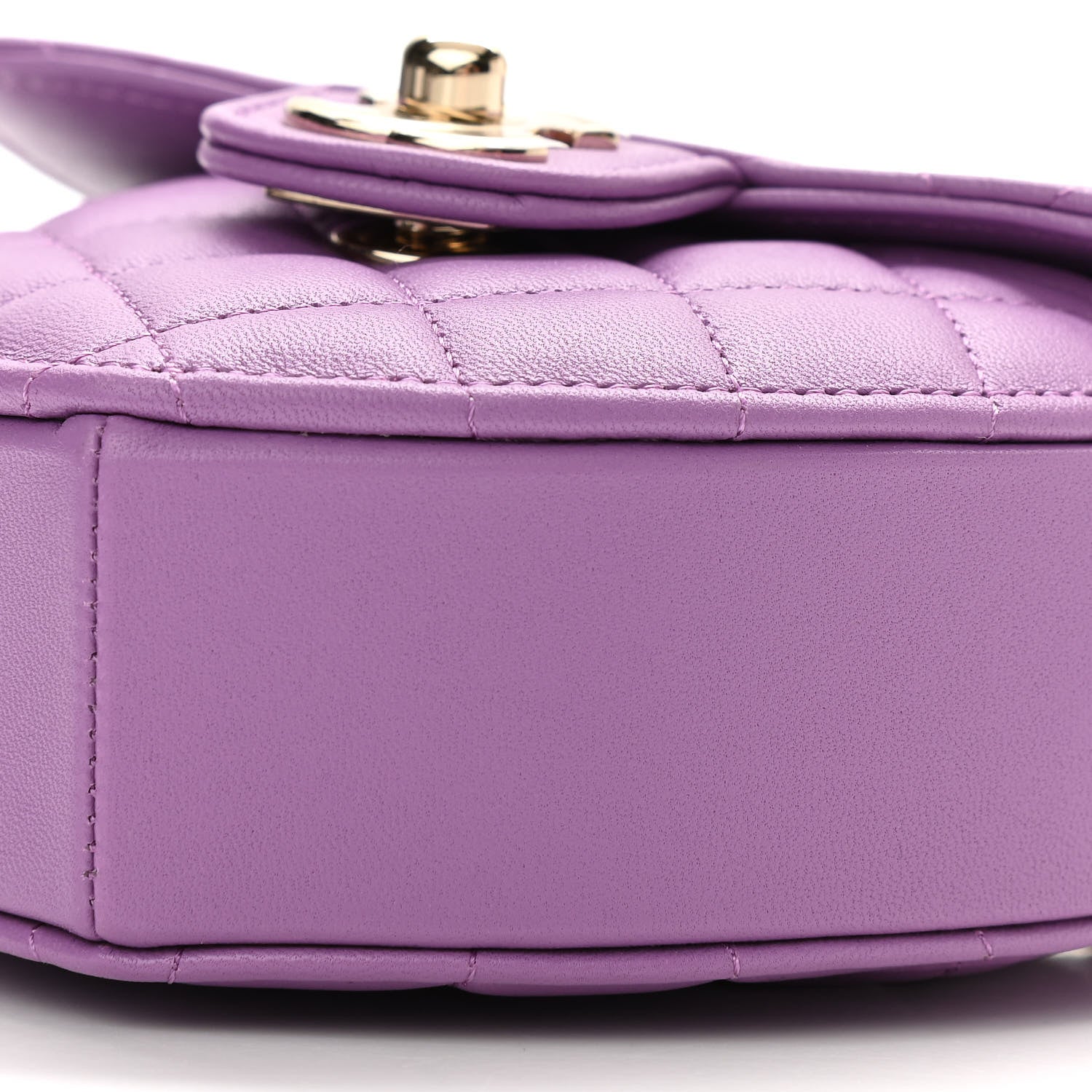 Chanel Lambskin Quilted CC In Love Heart Clutch With Chain Purple 11 of 12