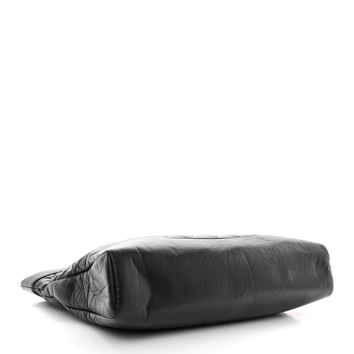 Chanel Shiny Crumpled Calfskin Quilted Large 31 Shopping Bag Black 4 of 10