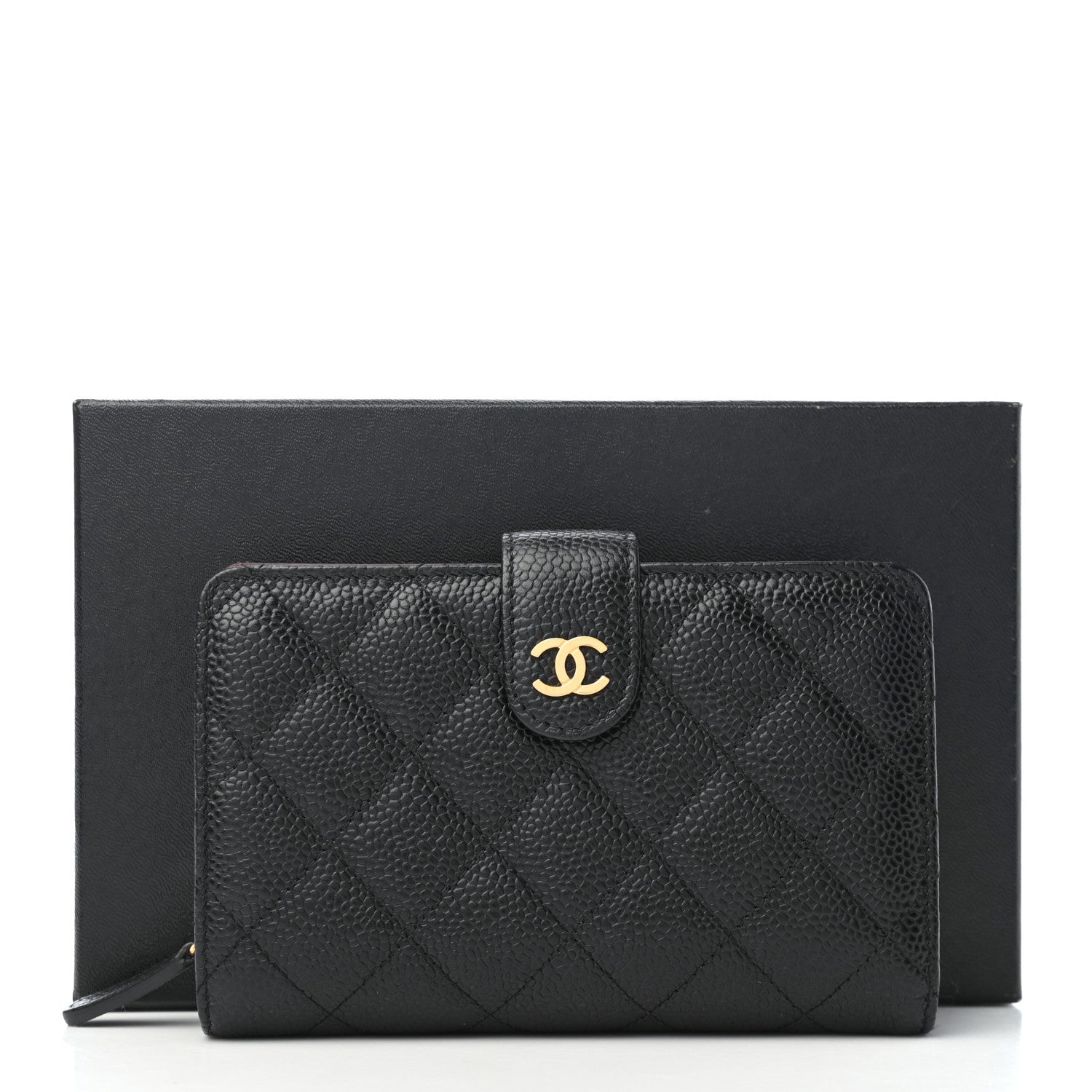 Chanel Caviar Quilted Zipped Pocket Wallet Black 10 of 10