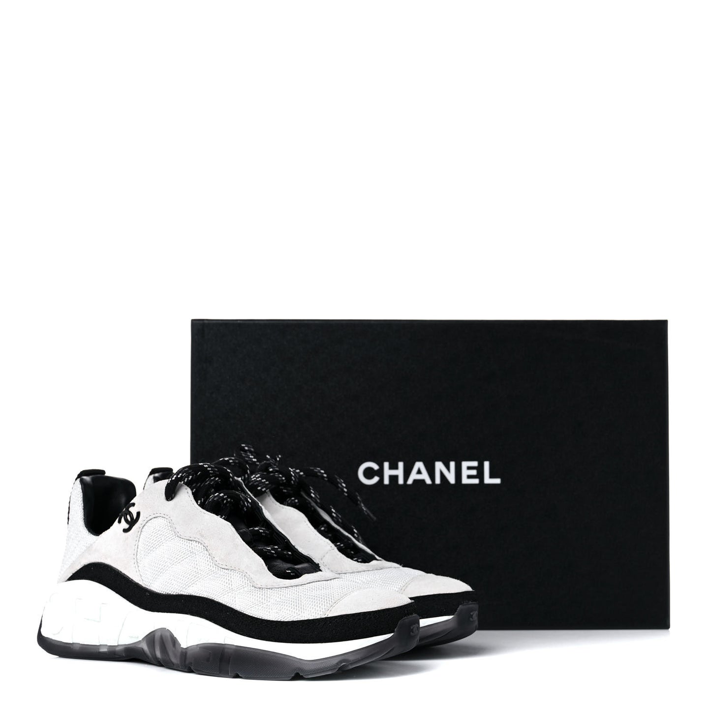 Mesh Suede Calfskin Quilted Sneakers 38 White Ivory