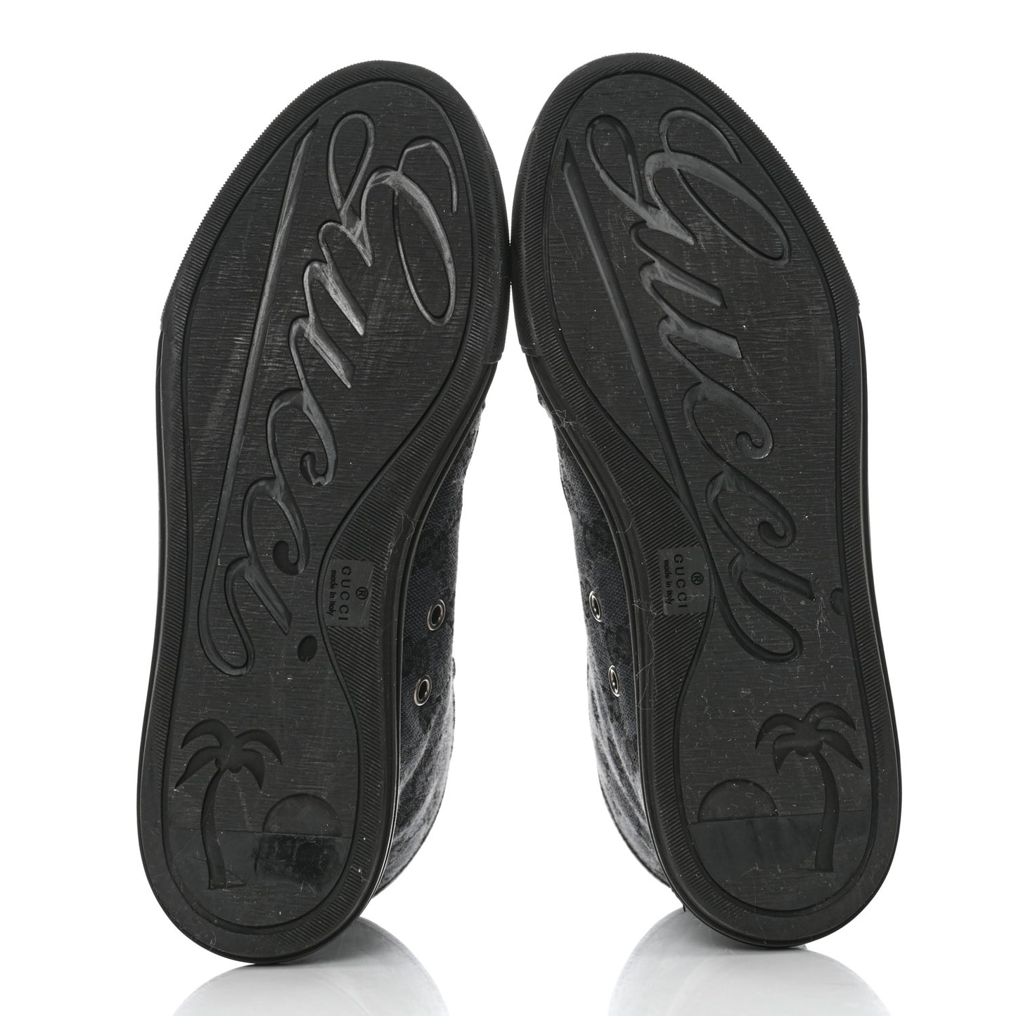 Monogram Womens High Top Sneakers 36.5 Black