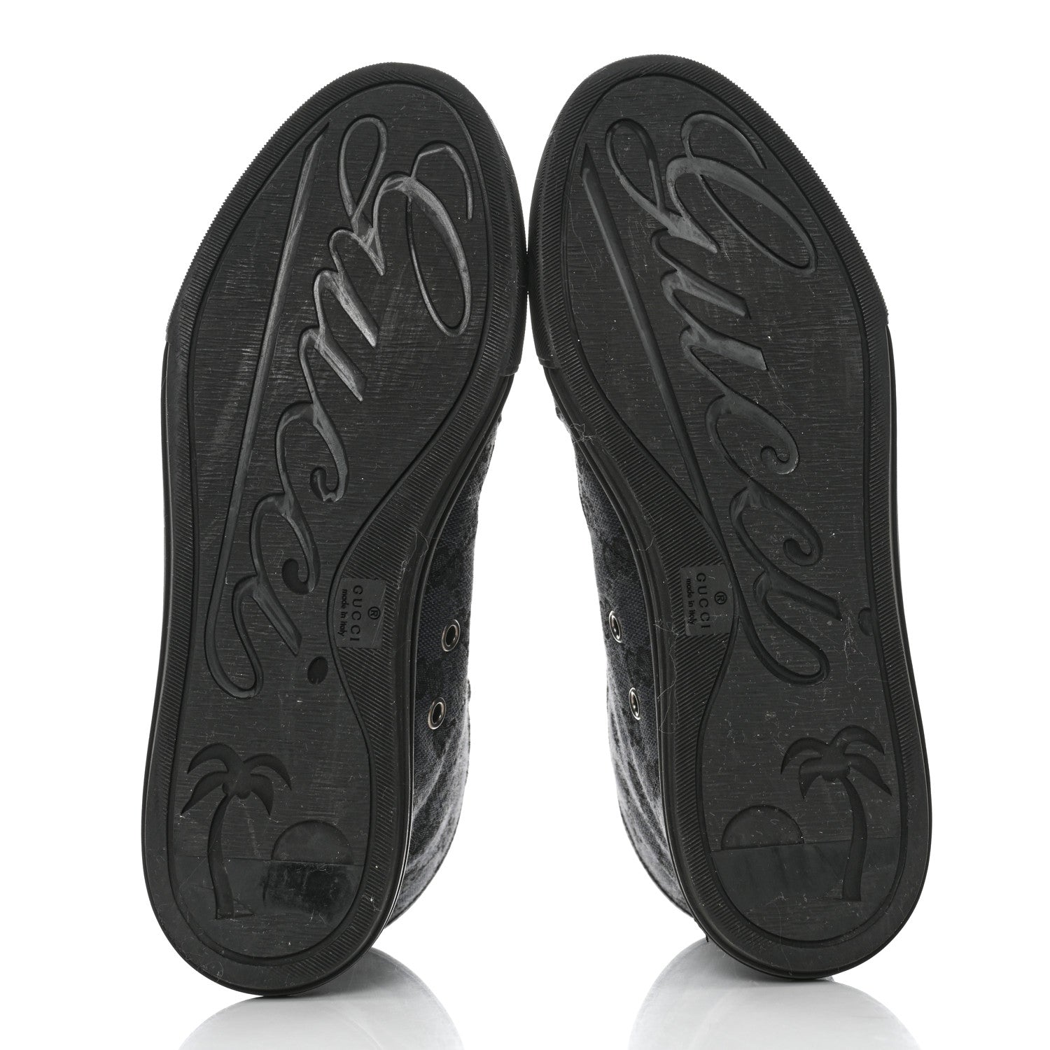 Gucci Monogram Womens High Top Sneakers 36.5 Black 5 of 8