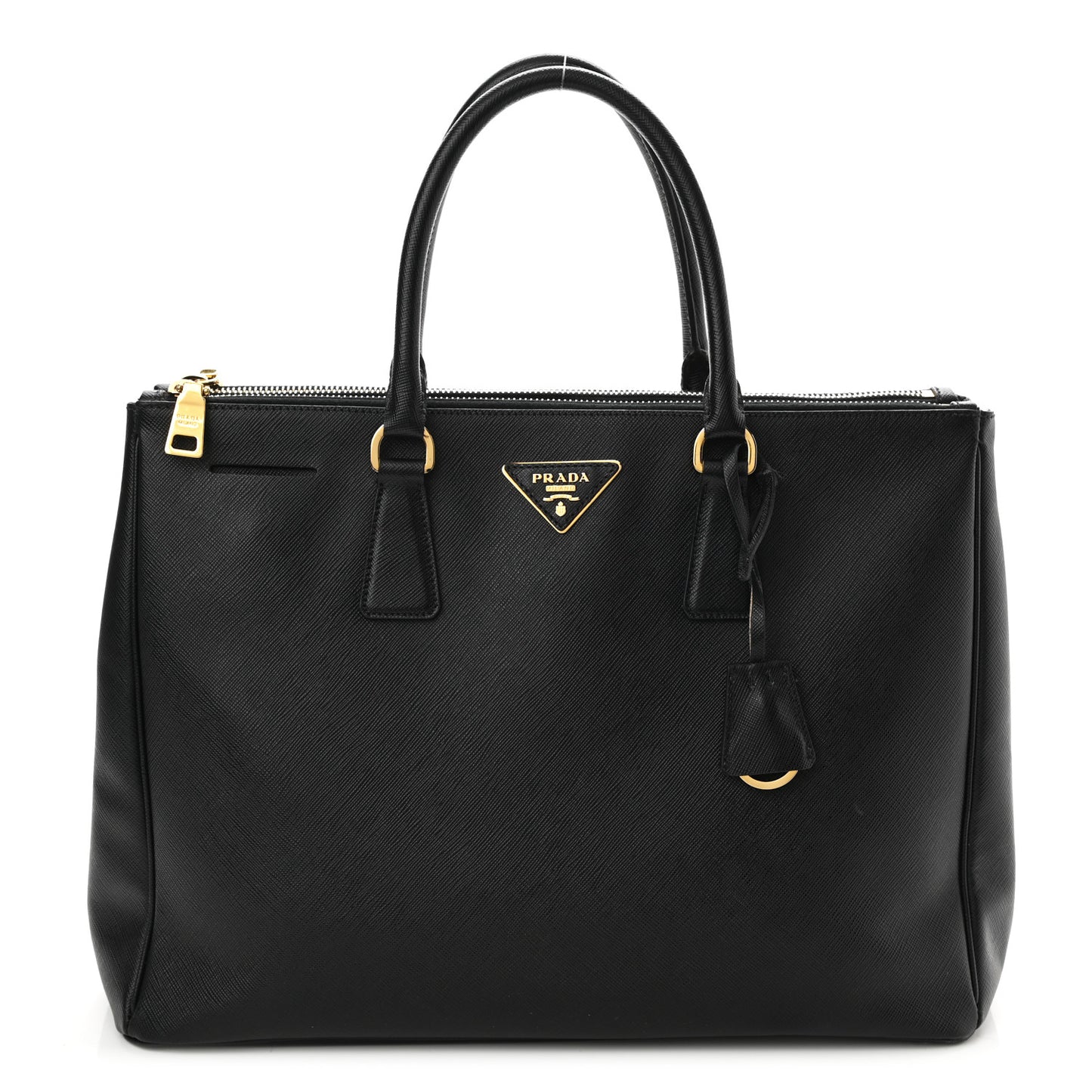 Saffiano Large Galleria Double Zip Tote Black