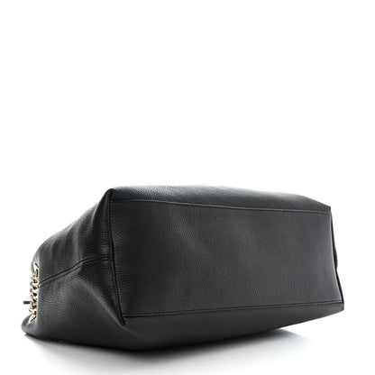 Gucci Pebbled Calfskin Medium Soho Chain Shoulder Bag Black 4 of 10