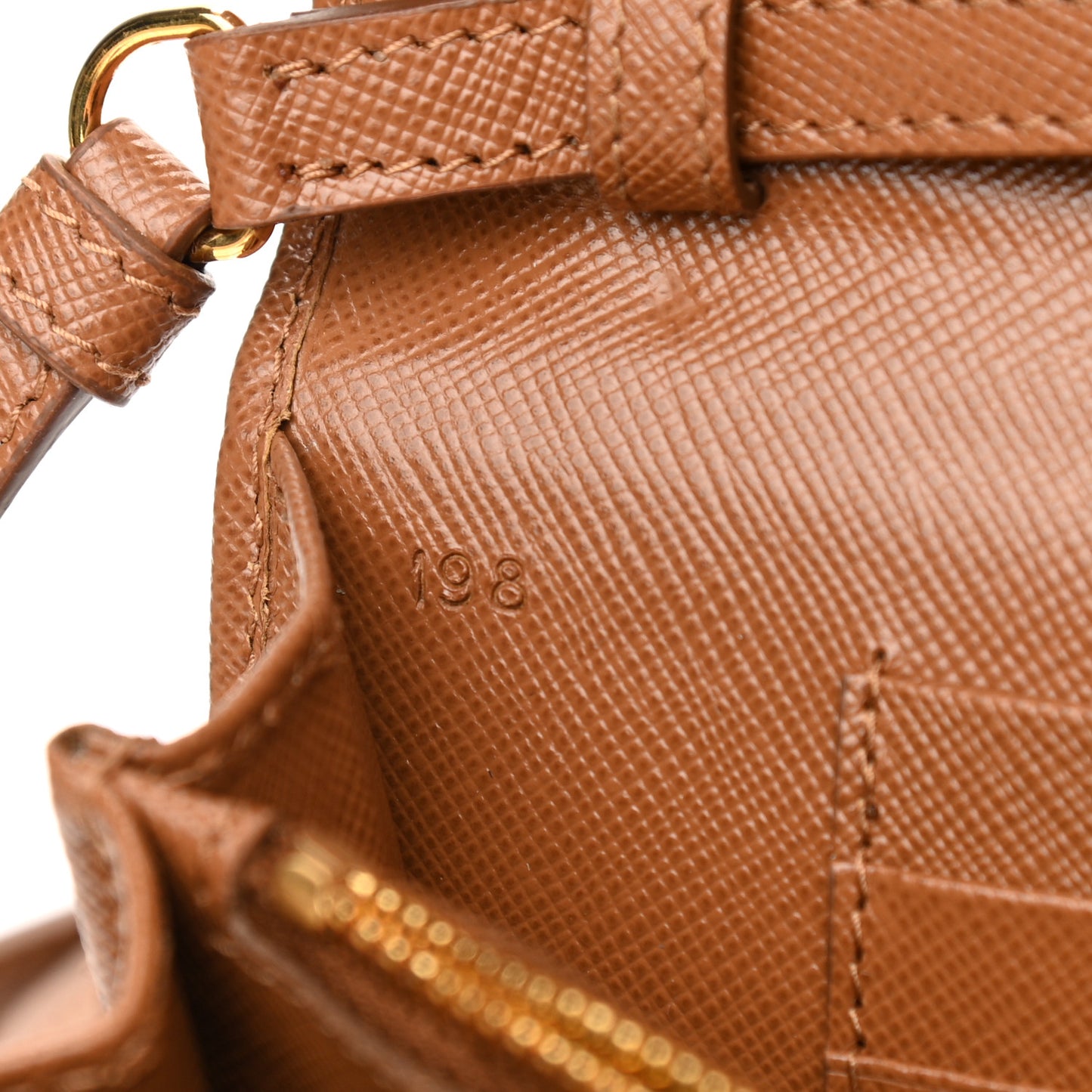 Saffiano Metal Flap Wallet With Strap Caramel