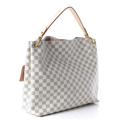 Louis Vuitton Damier Azur Graceful MM Rose Ballerine 3 of 9