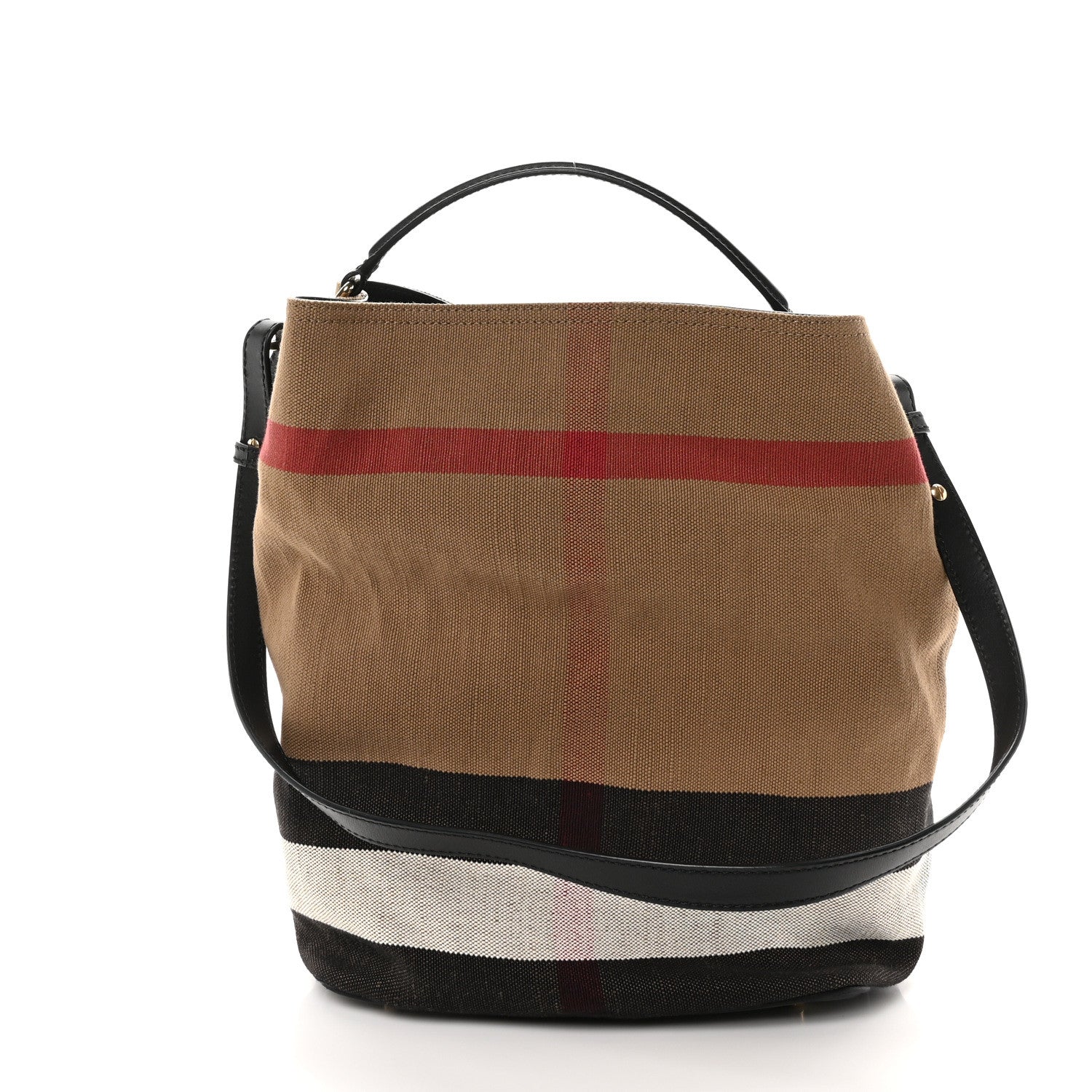 Burberry Canvas Mega Check Medium Ashby Hobo Black 1 of 11