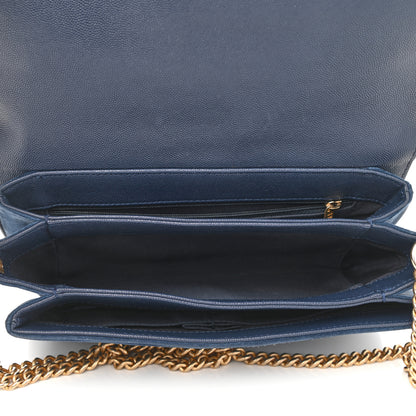 Chanel Caviar Suede Stitched Lady Coco Flap Navy 5 of 10