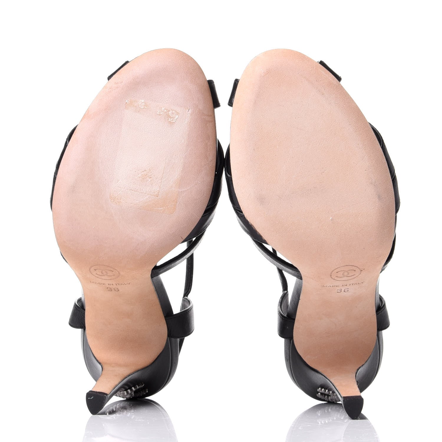 Chanel Lambskin CC Moonlight Strappy Sandals 36 Black 7 of 9