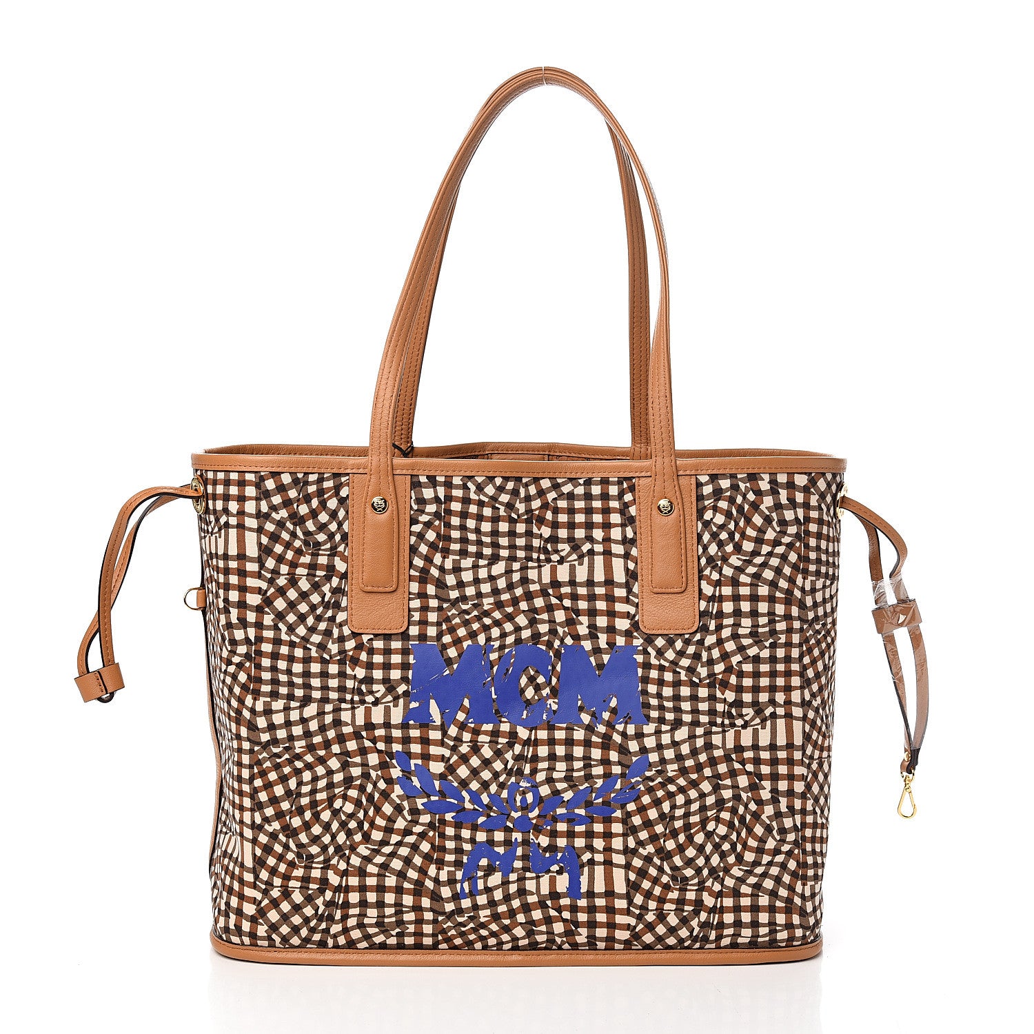 MCM Visetos Medium Liz Reversible Shopper Tote Cognac 4 of 11
