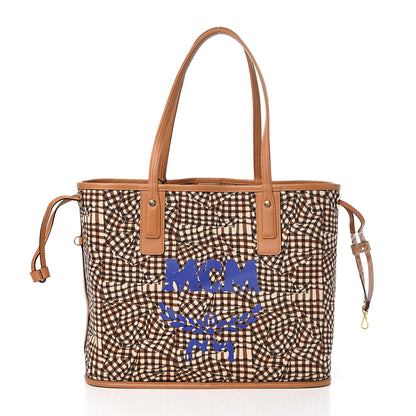 MCM Visetos Medium Liz Reversible Shopper Tote Cognac 4 of 11