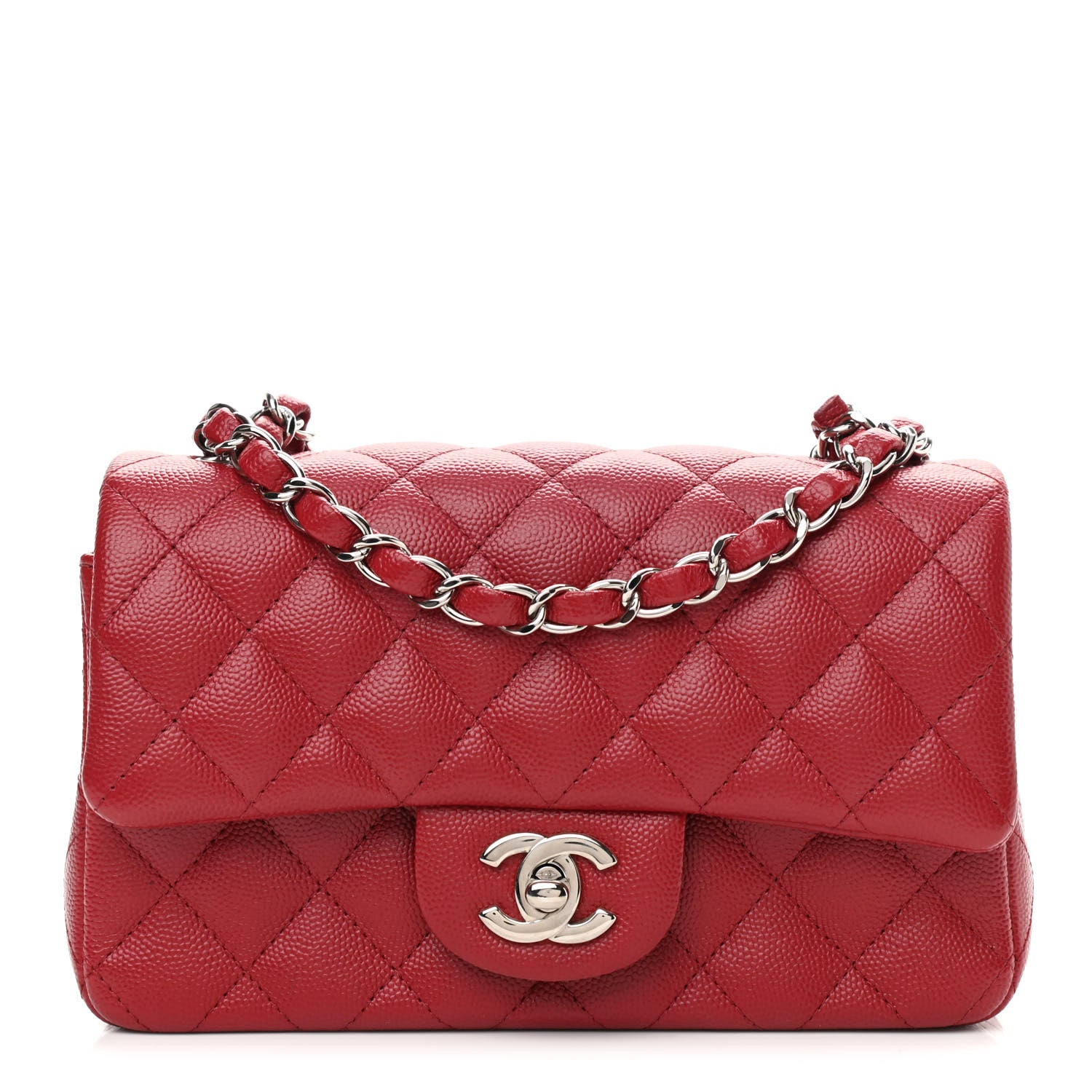 Chanel Caviar Quilted Mini Rectangular Flap Red 1 of 10