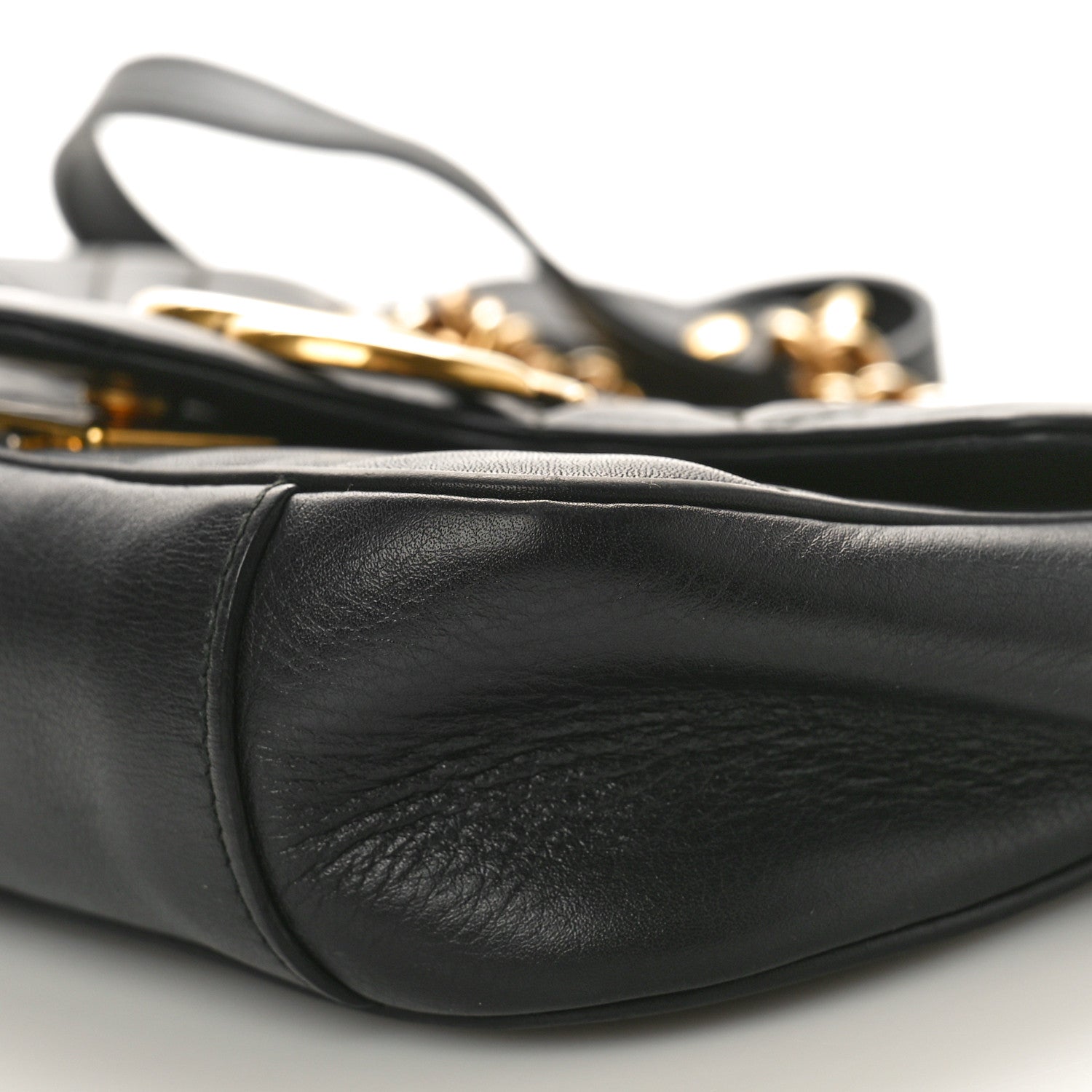 Gucci Calfskin Matelasse Mini GG Marmont Shoulder Bag Black 9 of 12