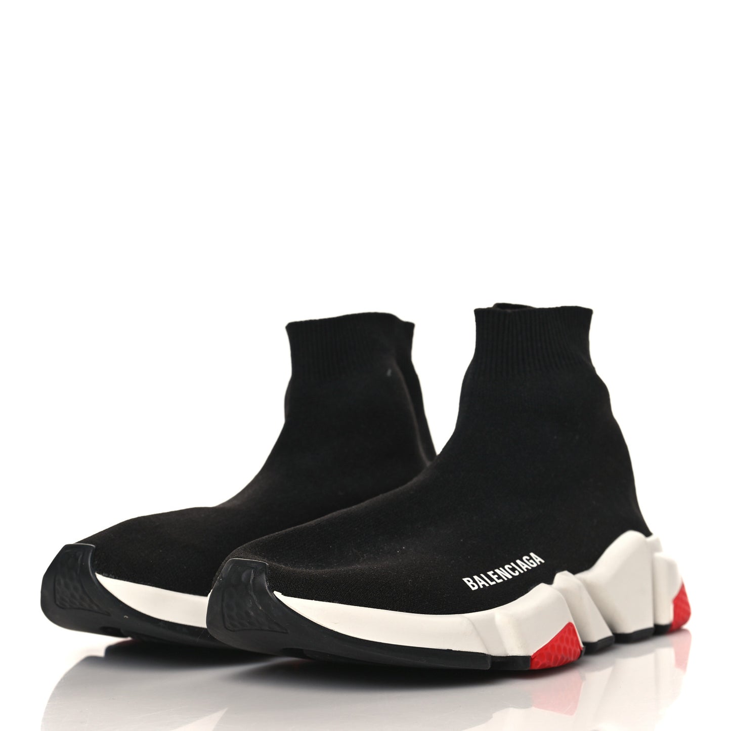 Neoprene Knit Womens Speed Sneakers 37 Black White Red