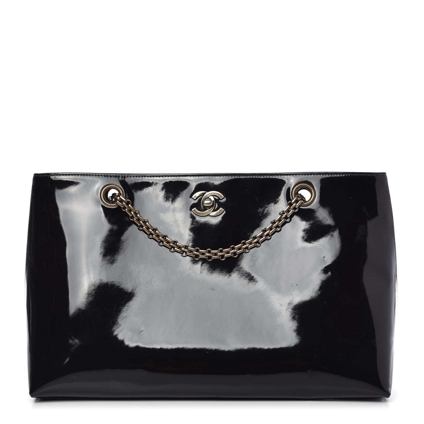 Patent Mademoiselle Tote Black