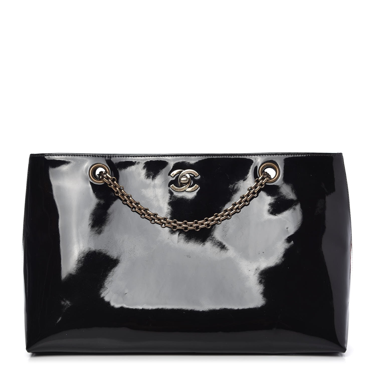 Chanel Patent Mademoiselle Tote Black 1 of 9
