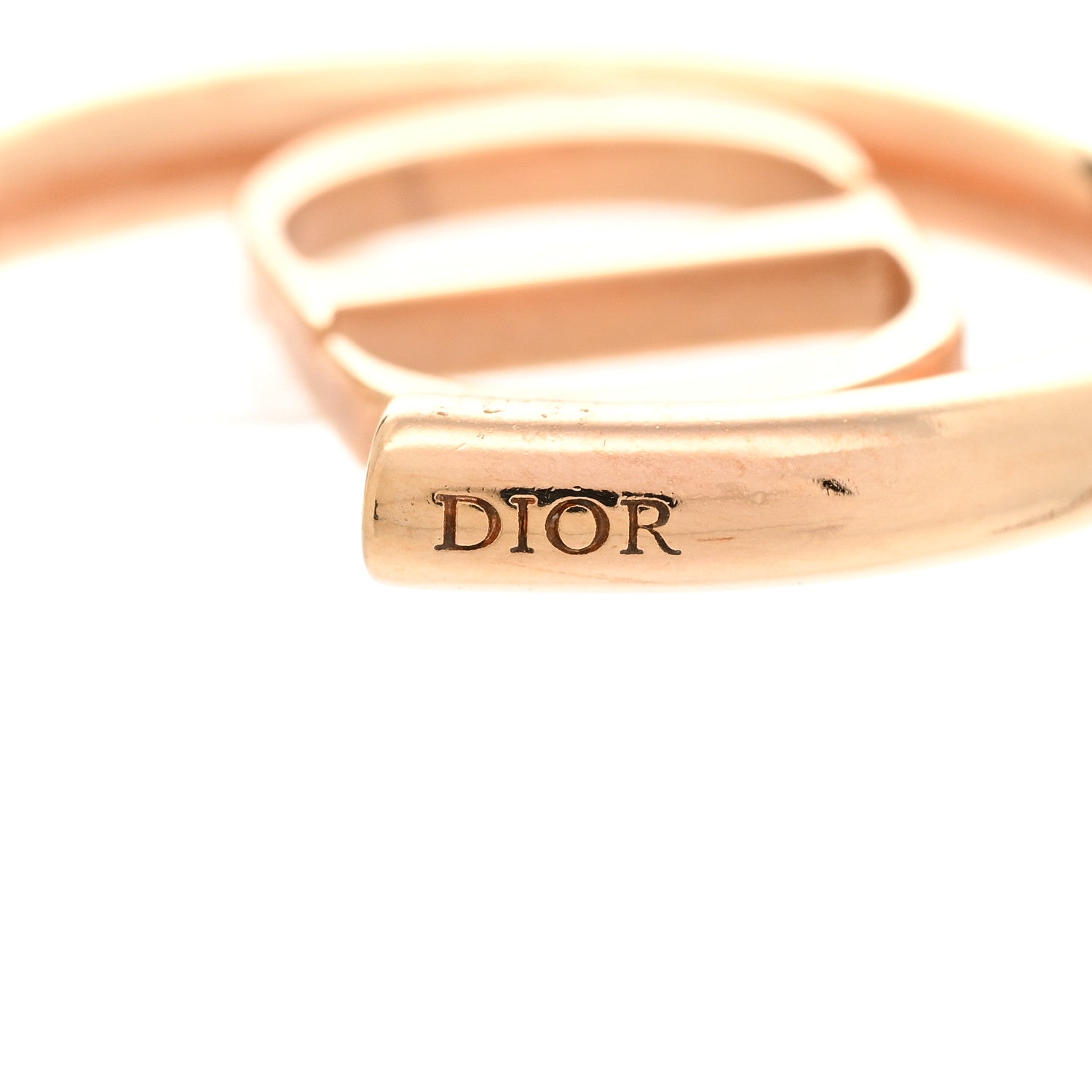 Christian Dior Metal 30 Montaigne Hoop Earrings Aged Gold 4 of 4