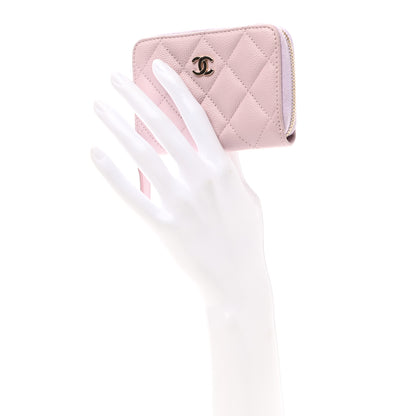 Chanel Caviar Quilted Zip Coin Purse Light Pink 2 of 8