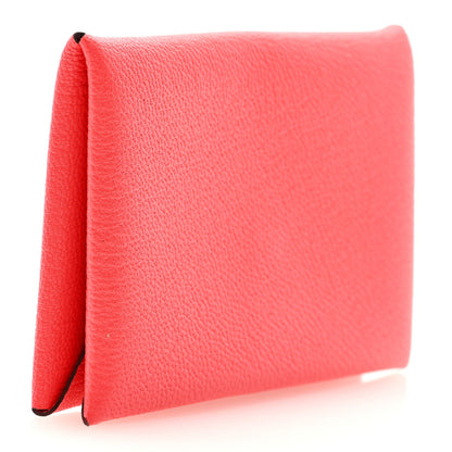 Hermes Chevre Mysore Calvi Card Case Rose Jaipur 3 of 7
