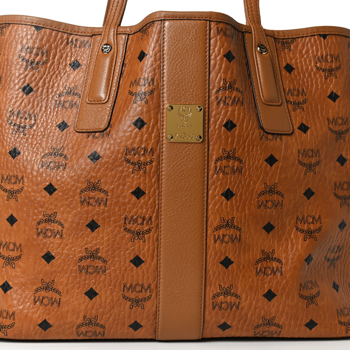 Visetos Medium Liz Reversible Shopper Tote Cognac