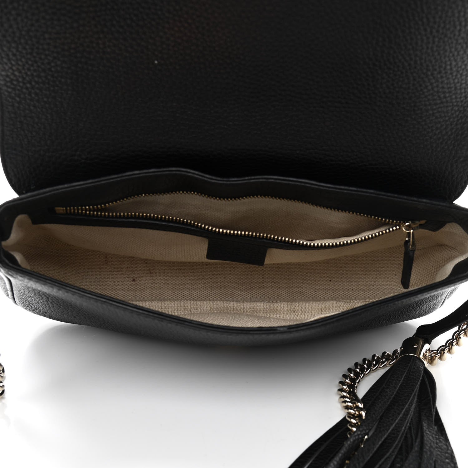 Gucci Pebbled Calfskin Medium Soho Flap Crossbody Black 5 of 13