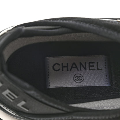 Chanel Fabric Suede CC Sneakers 40 Black 7 of 9
