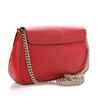 Gucci Pebbled Calfskin Medium Soho Flap Crossbody Vibrant Red 3 of 10