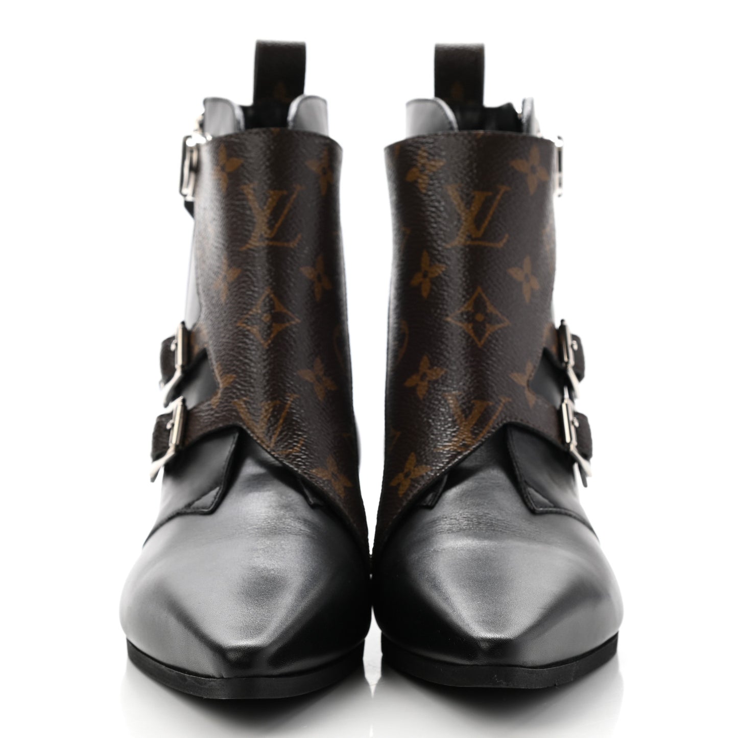Monogram Jumble Flat Ankle Boots 37.5 Black