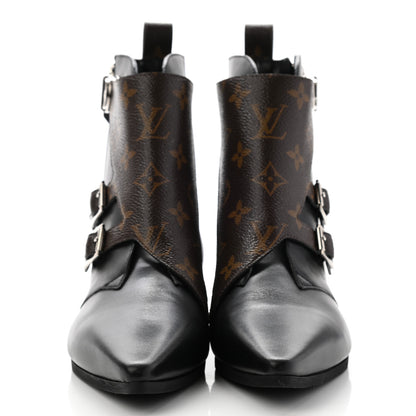 Louis Vuitton Monogram Jumble Flat Ankle Boots 37.5 Black 2 of 12