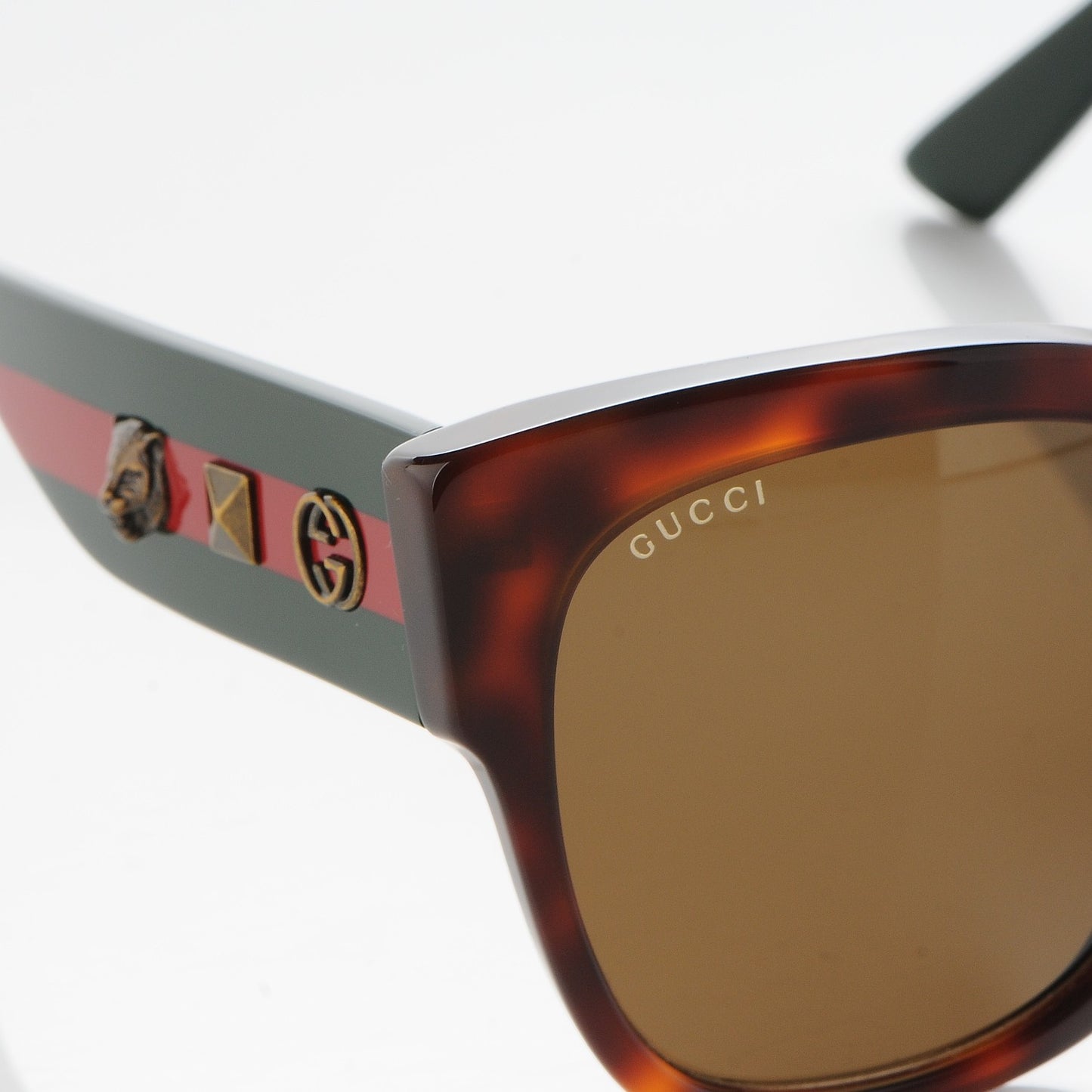 Acetate Square Frame Web Sunglasses GG0059S Tortoise