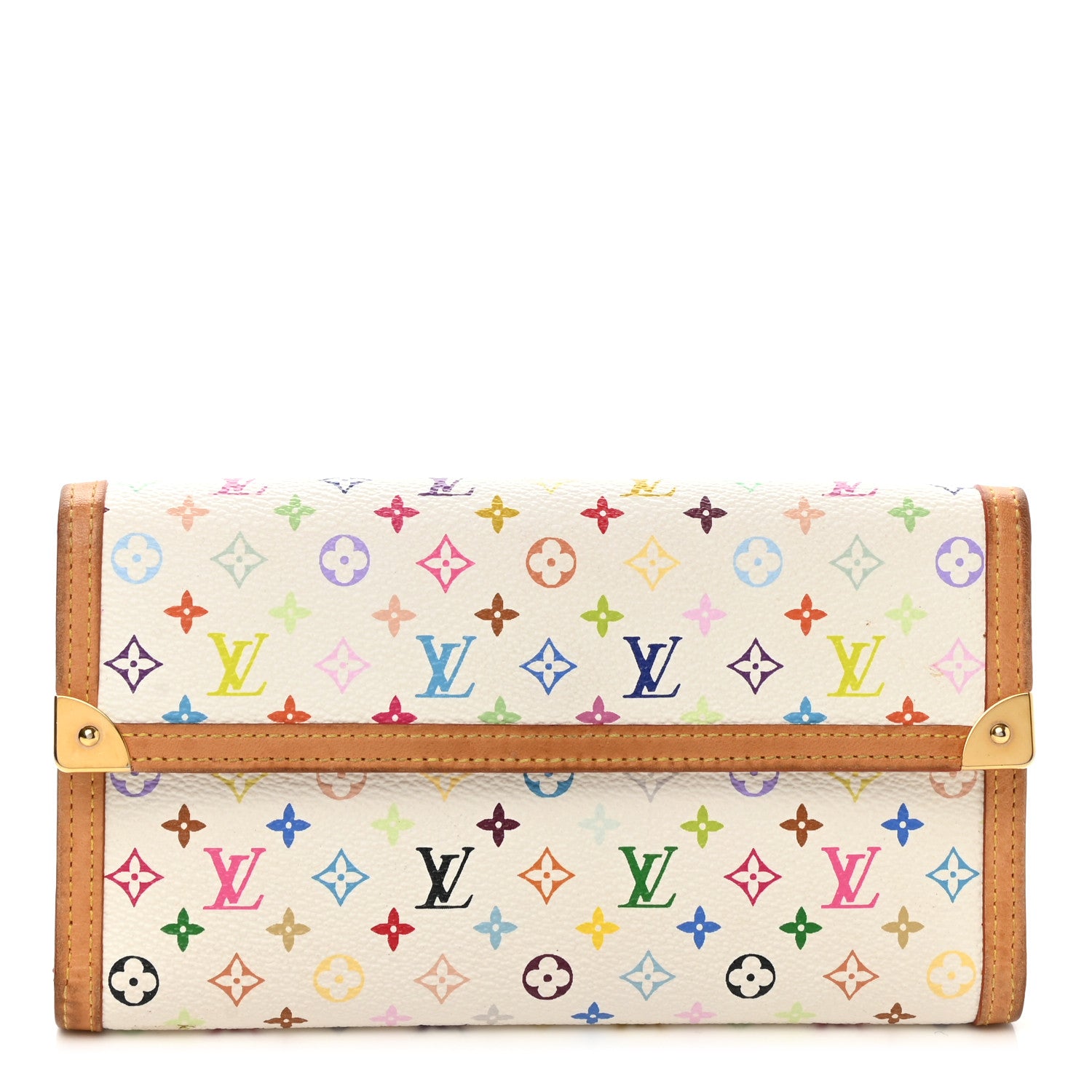 Louis Vuitton Monogram Multicolor Porte Tresor International Wallet White 1 of 9