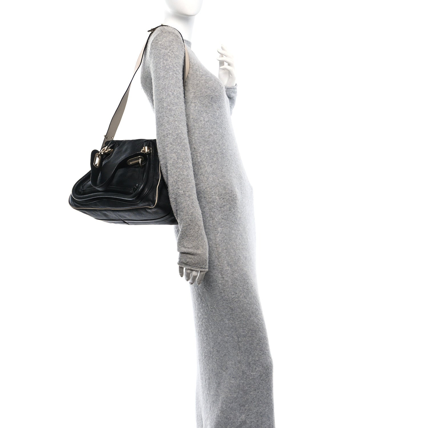 Chloe Calfskin Medium Military Paraty Black 2 of 12