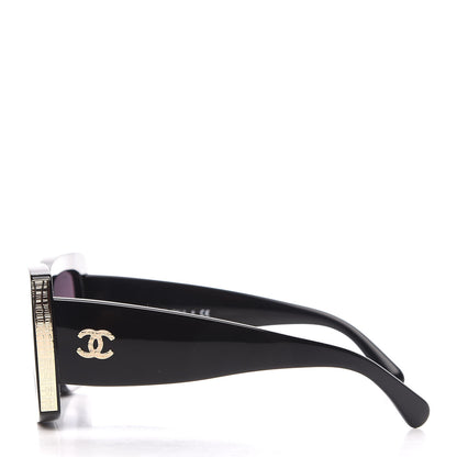 Chanel Acetate Rectangle Sunglasses 5435 Black 3 of 7
