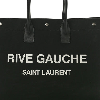 Saint Laurent Linen Calfskin Rive Gauche Tote Black 7 of 9