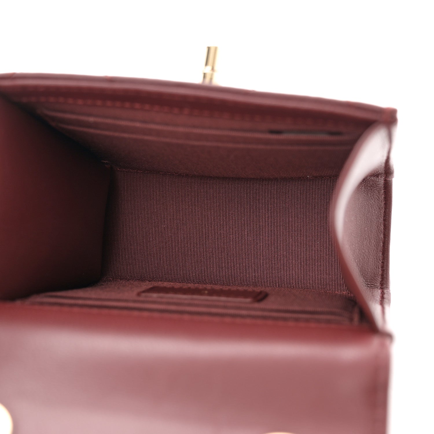 Chanel Lambskin Quilted Mini Trendy CC Clutch With Chain Burgundy 5 of 12