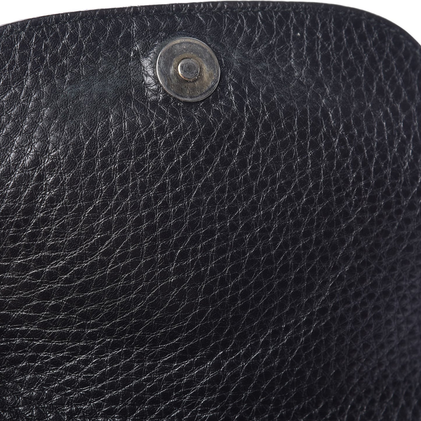 Pebbled Calfskin Small Soho Flap Crossbody Black