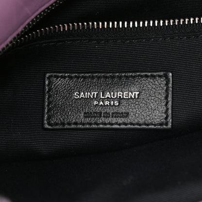 Saint Laurent Merino Shearling Lambskin Quilted Small Loulou Puffer Monogram Chain Satchel Lila 7 of 10