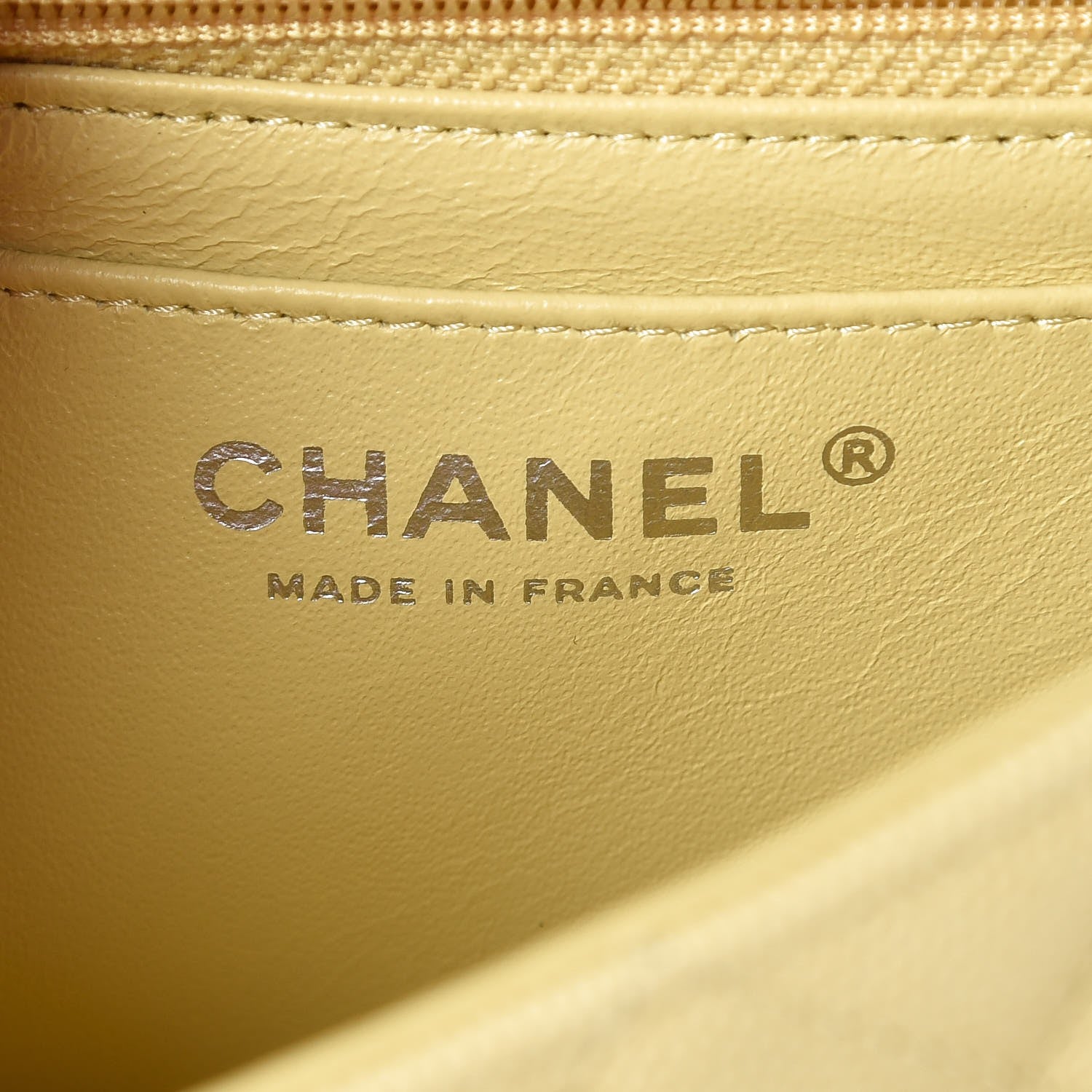 Chanel Caviar Quilted Mini Rectangular Flap Light Yellow 6 of 7