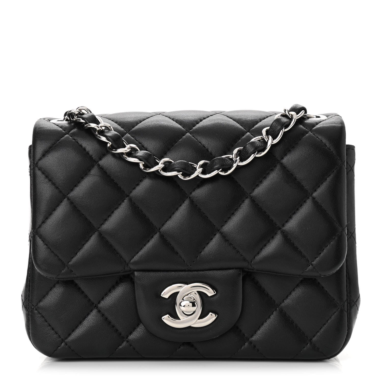 Chanel Lambskin Quilted Mini Square Flap Black 1 of 10