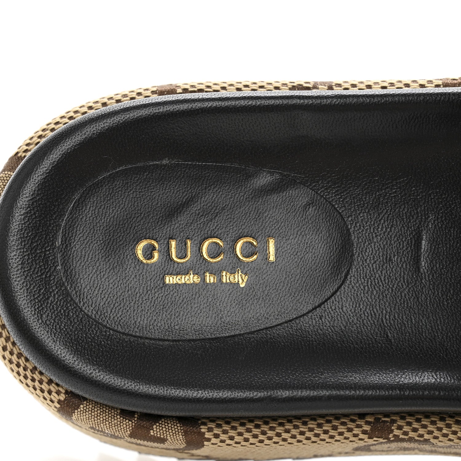 Gucci Monogram Maxi GG Granada Kid Angelina Platform 35mm Slingback Sandals 38 Camel Ebony Black 8 of 12