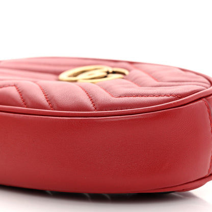 Gucci Calfskin Matelasse GG Marmont Belt Bag 85 34 Hibiscus Red 9 of 12