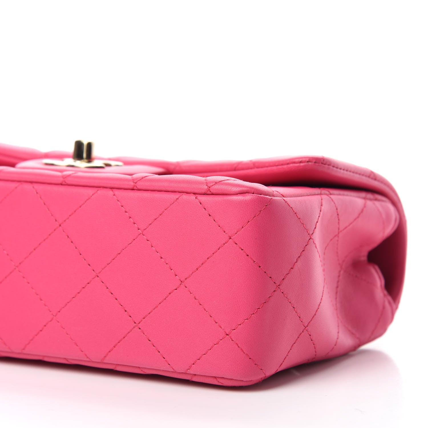 Chanel Lambskin Quilted Mini Rectangular Flap Dark Pink 7 of 11